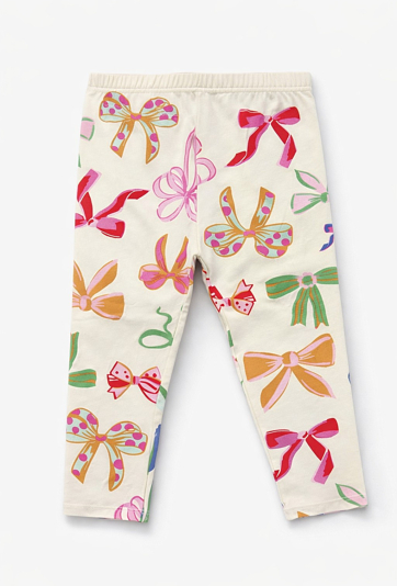 Legginsy dziewczęce 3/4 w kokardy