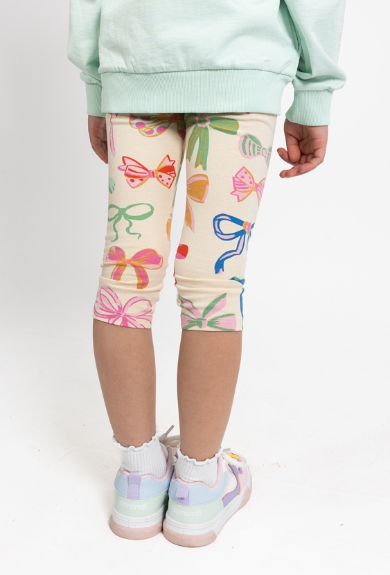 Legginsy dziewczęce 3/4 w kokardy