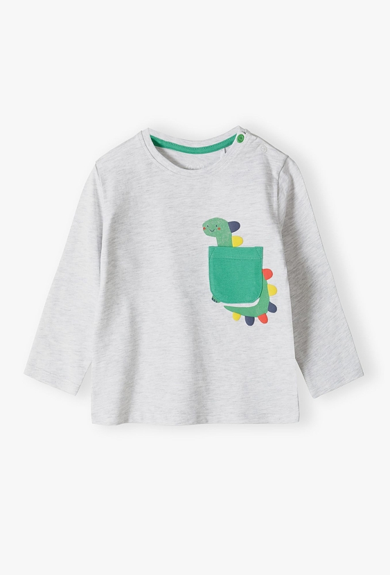 Szara bluzka niemowlęca z kieszonką