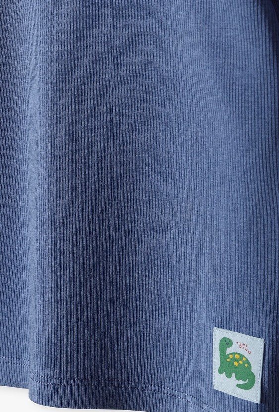 Niebieska prążkowana bluzka niemowlęca z długim rękawem