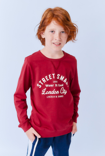 Czerwona bluzka chłopięca Street Smart z nadrukiem