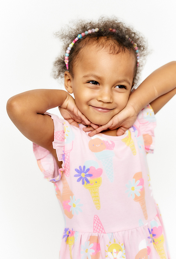 Sukienka bez rękawów z falbankami