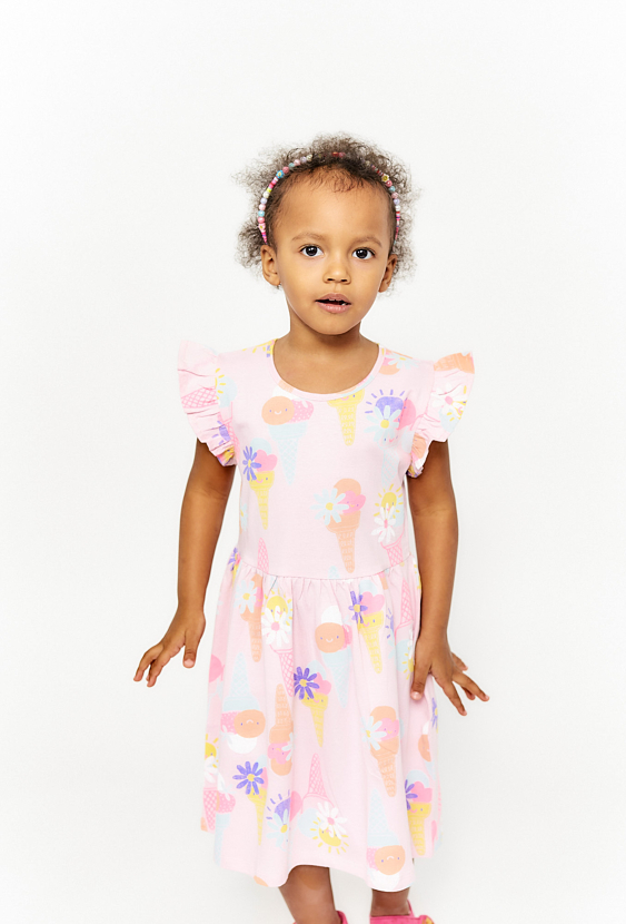 Sukienka bez rękawów z falbankami