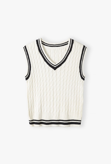 Dzianinowa kamizelka dla dziewczynki - Max&Mia