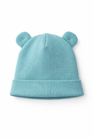 Cienka czapka niemowlęca dla chłopca z uszkami