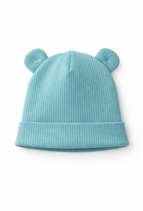 Cienka czapka niemowlęca dla chłopca z uszkami