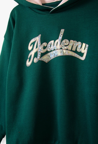 Bluza dresowa dla dziewczynki zielona - Academy - 5.10.15.