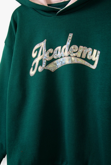 Bluza dresowa dla dziewczynki zielona - Academy - 5.10.15.