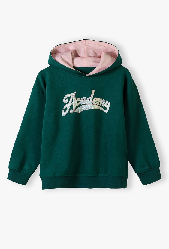 Bluza dresowa dla dziewczynki zielona - Academy - 5.10.15.