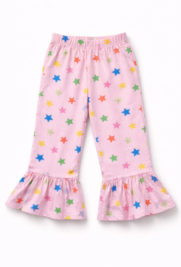 Spodnie dziewczęce flare w gwiazdki