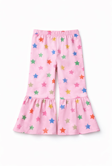 Spodnie dziewczęce flare w gwiazdki