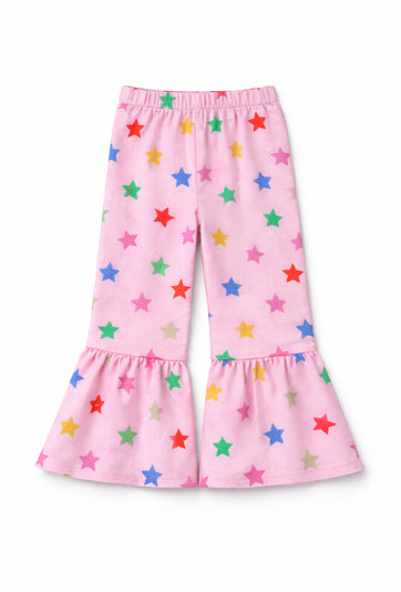 Spodnie dziewczęce flare w gwiazdki