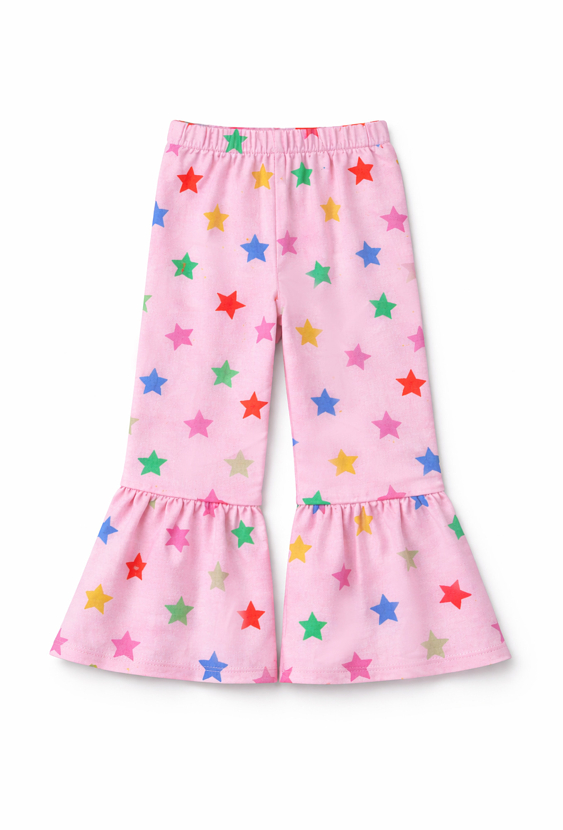 Spodnie dziewczęce flare w gwiazdki
