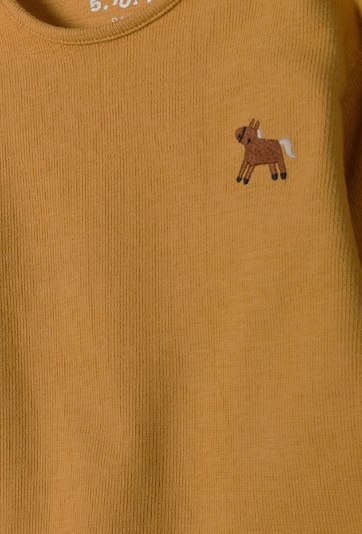 Brązowa bawełniana bluzka niemowlęca z długim rękawem