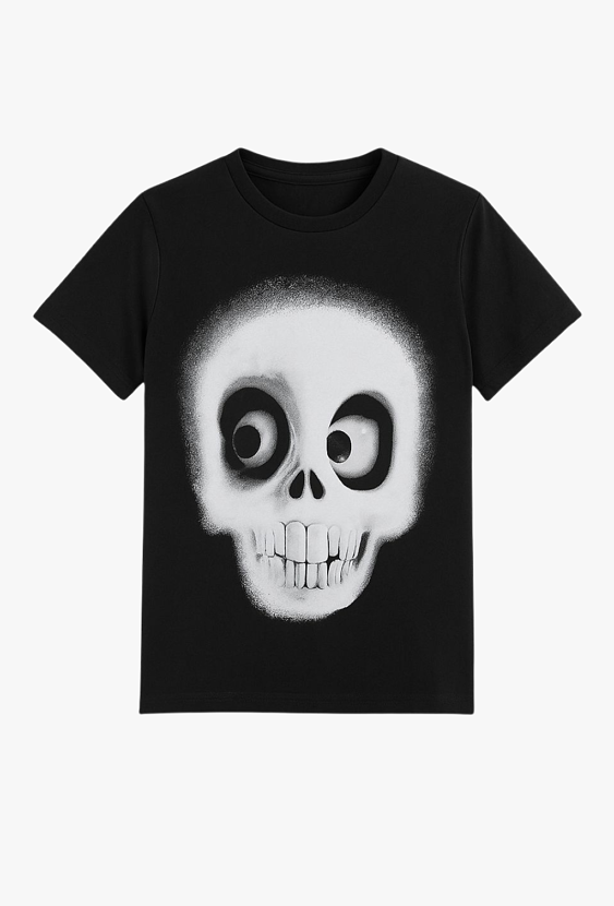 T-shirt z nadrukiem zabawnej czaszki