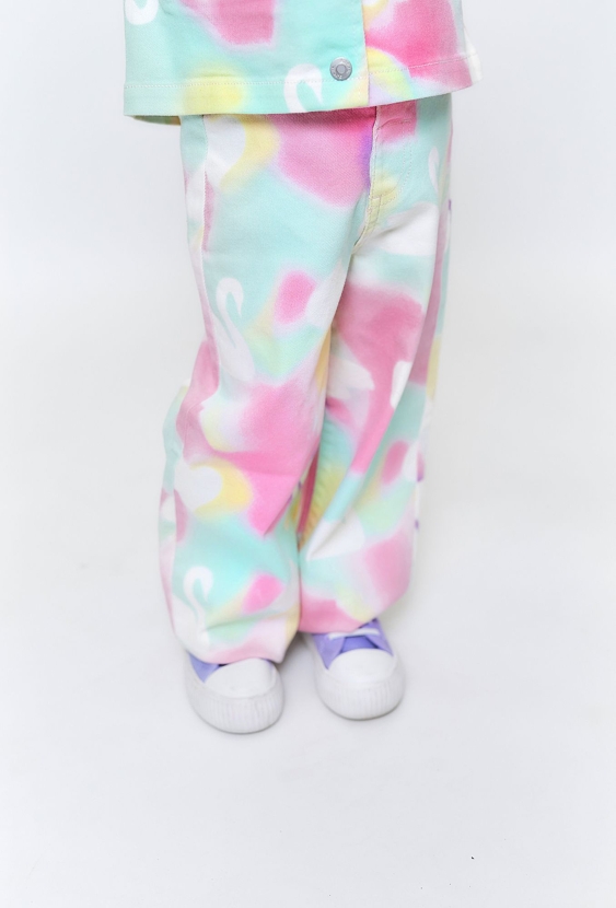 Kolorowe spodnie jeansowe dla dziewczynki