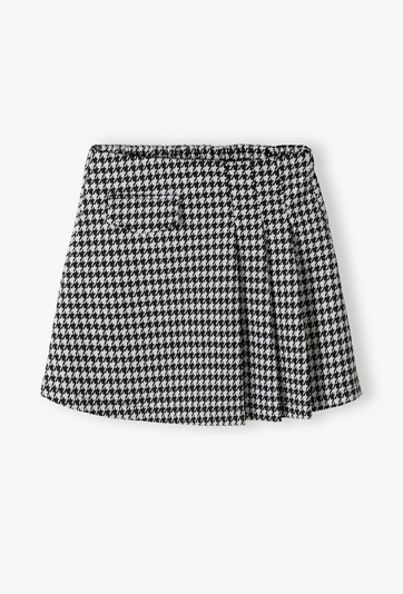 Spódnica dziewczęca na specjalne okazje - biało-czarna pepitka