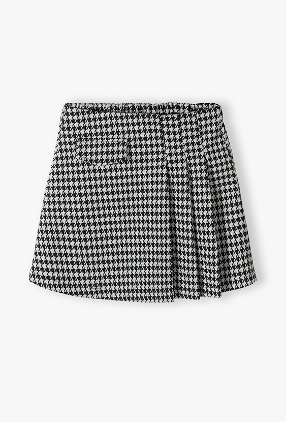 Spódnica dziewczęca na specjalne okazje - biało-czarna pepitka