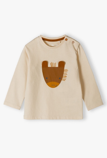 Bluzka niemowlęca z długim rękawem - ercu z konikiem - 5.10.15.