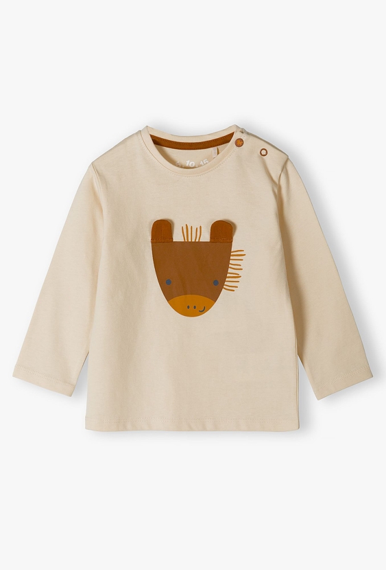 Bluzka niemowlęca z długim rękawem - ercu z konikiem - 5.10.15.