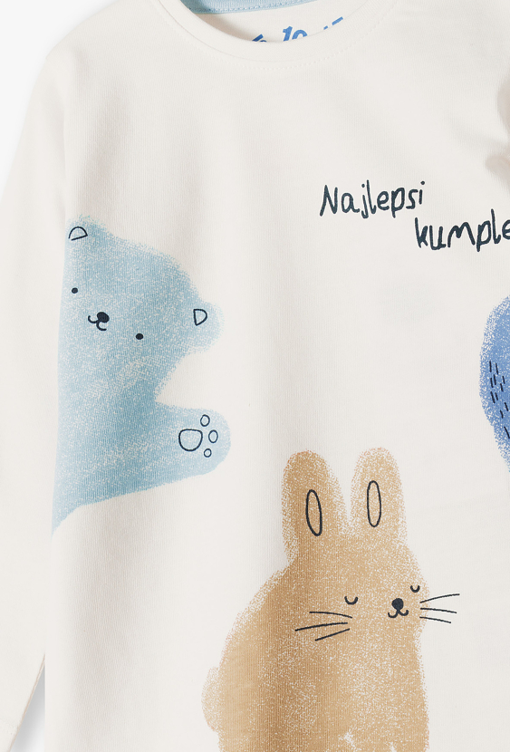 Bluzka z długim rękawem dla niemowlaka chłopca “Najlepsi kumple”