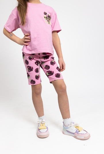 Dziewczęce legginsy 1/2 z nadrukiem jeżyn