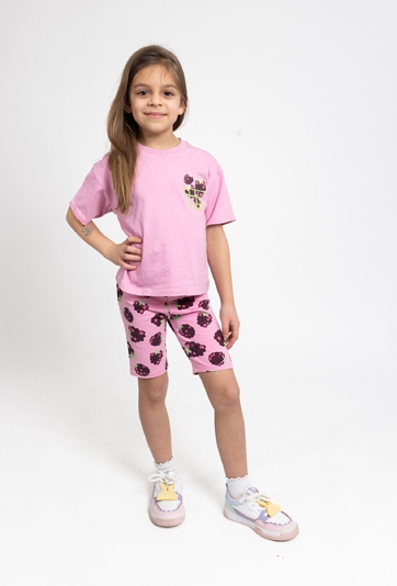 Dziewczęce legginsy 1/2 z nadrukiem jeżyn