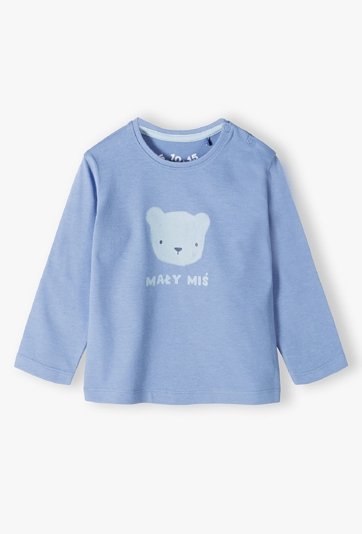 Niebieska bawełniana bluzka niemowlęca - MAŁY MIŚ