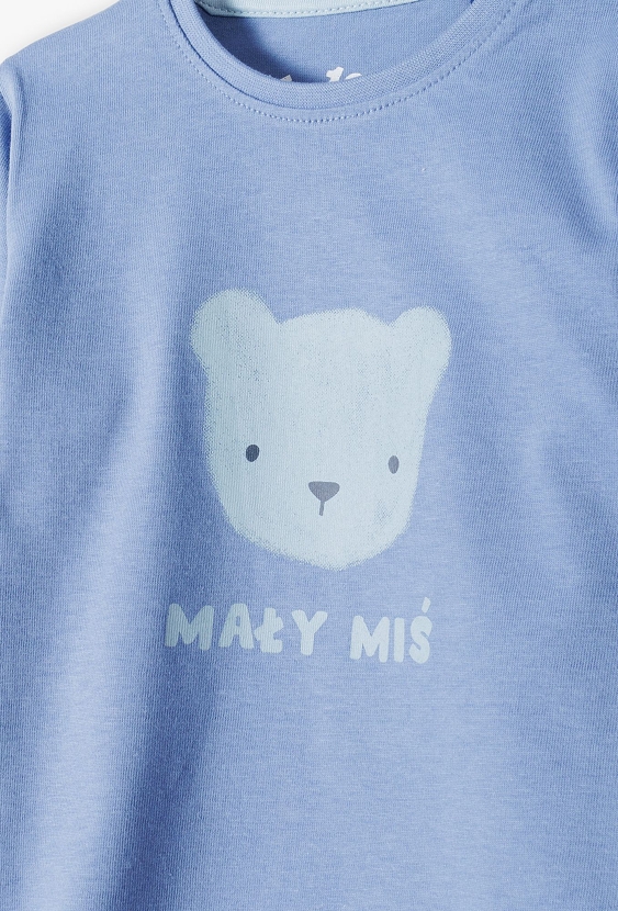 Niebieska bawełniana bluzka niemowlęca - MAŁY MIŚ