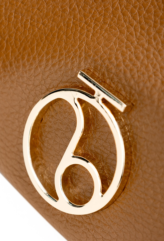 Brązowa listonoszka NOBO z kolorowym paskiem