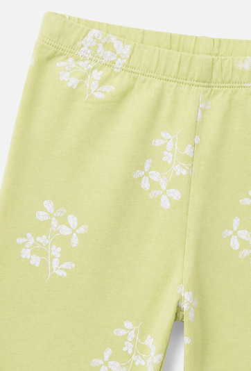 Legginsy dziewczęce 1/2  w kwiaty