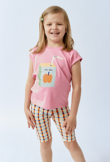 Krótkie legginsy w kolorową kratkę