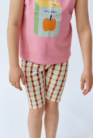 Krótkie legginsy w kolorową kratkę