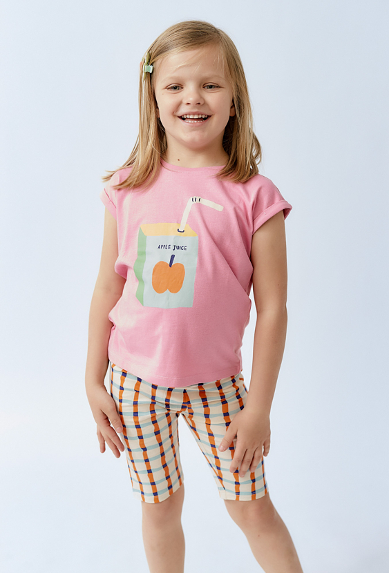 Krótkie legginsy w kolorową kratkę