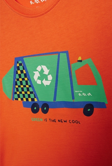 Bluzka dziecięca pomarańczowa z nadrukiem