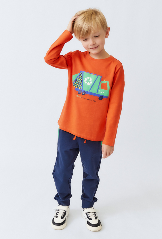 Bluzka dziecięca pomarańczowa z nadrukiem