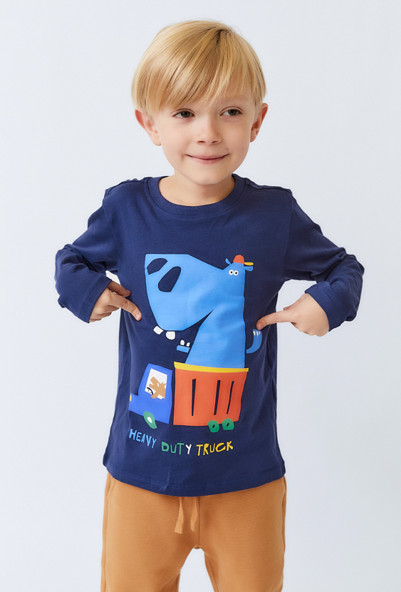 Granatowa bluzka dziecięca z nadrukiem