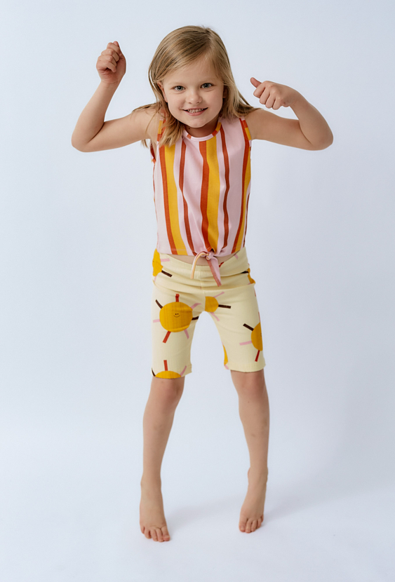 Leginsy na lato - żółte w słoneczka