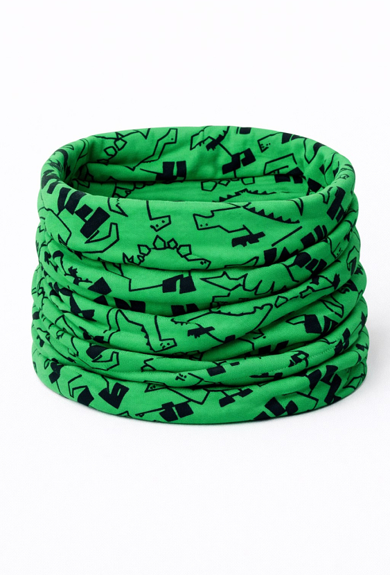 Komin cienki dla chłopca z printem dinozaurów