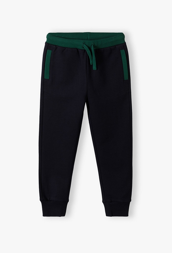 Granatowe spodnie dresowe z miękkiej dzianiny - 5.10.15.