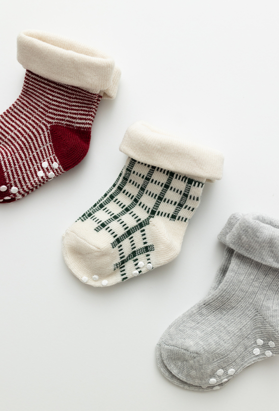 Skarpetki 3-pak z antypoślizgowym spodem