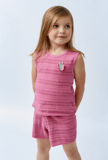 Szorty dziewczęce o ażurowym splocie