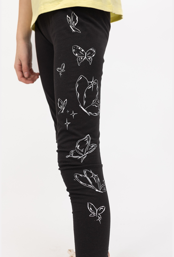 Legginsy dziewczęce z motylami