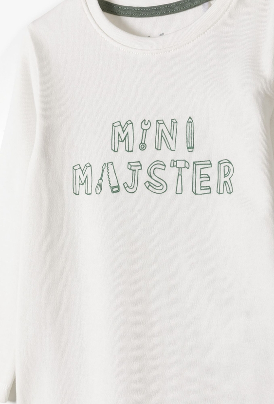 Białe bawełniane body niemowlęce - MINI MAJSTER