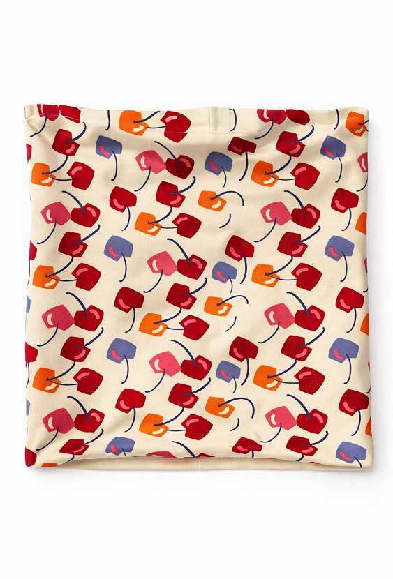 Komin cienki dla dziewczynki z printem wiśni