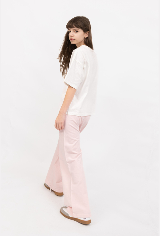 Spodnie dresowe dziewczęce wide leg z kieszeniami