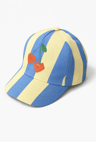 Czapka z daszkiem dziewczęca w paski