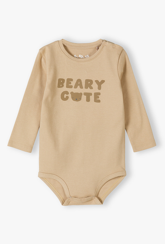 Body z długim rękawem dla niemowlaka z napisem “Beary Cute”