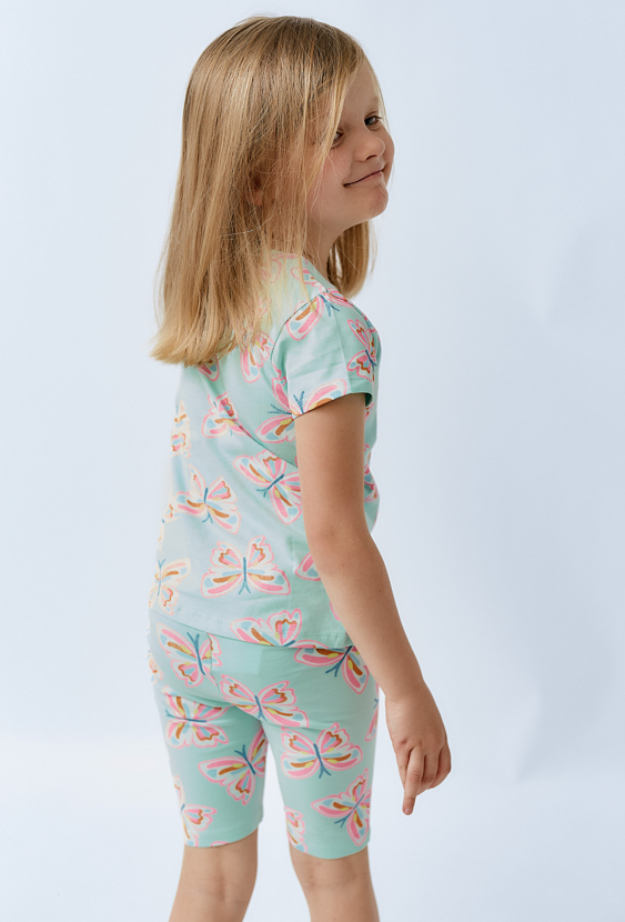 Krótkie legginsy w kolorowe motyle