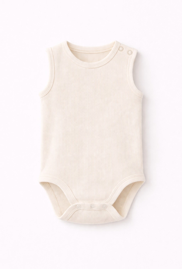 Body niemowlęce bez rękawa – prążkowane